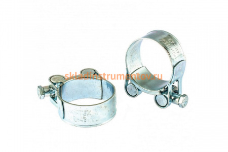 Металлические хомуты СИБРТЕХ, силовые, 40-43мм, ширина 20мм, шарнирный, W1, 2шт 47525