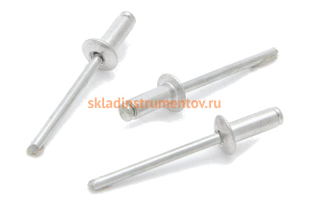 Заклепки вытяжные алюминиевые с широким бортиком (4х10 мм; 50 шт) Дело техники 452410