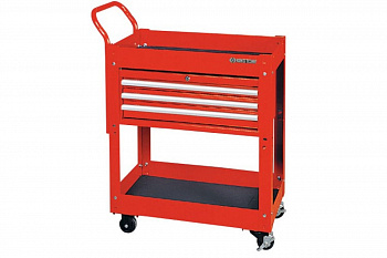 Красная инструментальная тележка (2 полки и 3 ящика) KING TONY 87441-3B