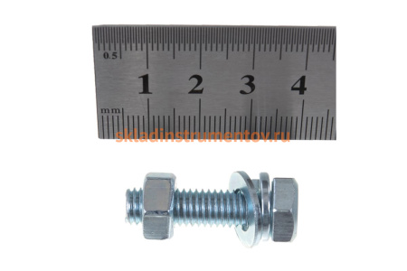 Болт с шестигранной головкой в комплекте с гайкой, шайбой, шайбой пружинной, ЗУБР, МАСТЕР, 303436-08-030