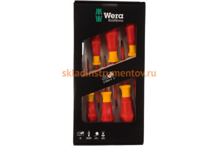 Набор диэлектрических отверток 1160i/1165i/7 SATZ 6TLG / 6 PCS WERA WE-031576