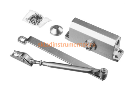 Дверной доводчик для дверей массой до 80 кг STAYER цвет серебро 37915-80