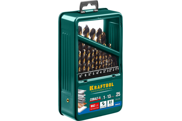 Набор сверл по металлу 25 шт Kraftool 29656-H25