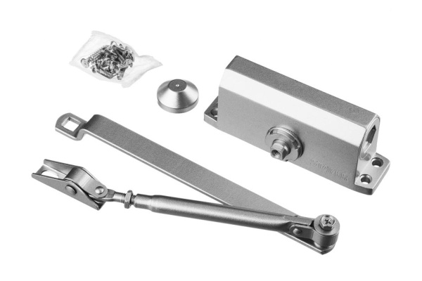 Дверной доводчик для дверей массой до 80 кг STAYER цвет серебро 37915-80