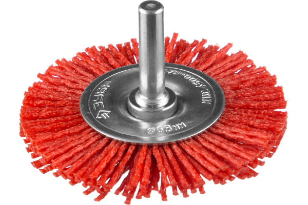 Щетка дисковая (63 мм; нейлоновая проволока с абразивным покрытием) для дрели ЗУБР 35161-063_z02