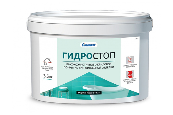 Покрытие для финишной отделки Гидростоп Оптимист С407 3,5 кг OP0252