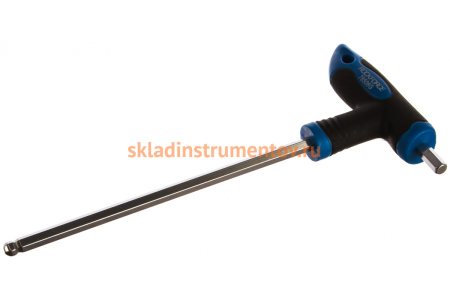 Т-образный 6-гранный ключ с шаром и прорезиненной рукояткой ROCKFORCE H6x150мм, RF-76506G