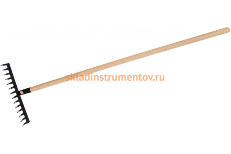 Прямые грабли СИБРТЕХ 14 зубьев, 360 мм, с черенком 61742