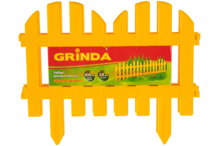 Декоративный забор Grinda Палисадник 28x300 см желтый 422205-Y
