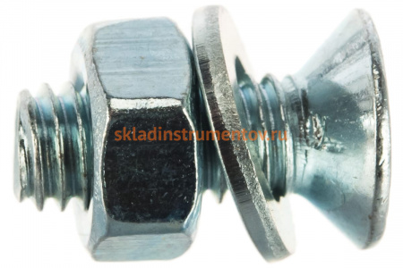 Винт ЗУБР DIN965 в комплекте с гайкой DIN934 12 шт 303456-06-016