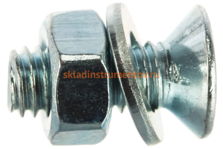 Винт ЗУБР DIN965 в комплекте с гайкой DIN934 12 шт 303456-06-016