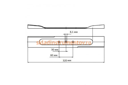 Нож для газонокосилки GC-1100 (320 мм) DENZEL 96329