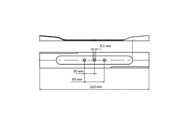 Нож для газонокосилки GC-1100 (320 мм) DENZEL 96329