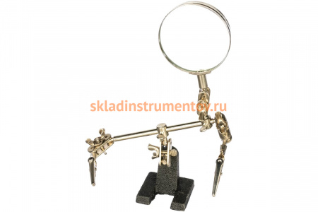 Зажим для пайки с лупой "Третья рука" SPARTA 914605