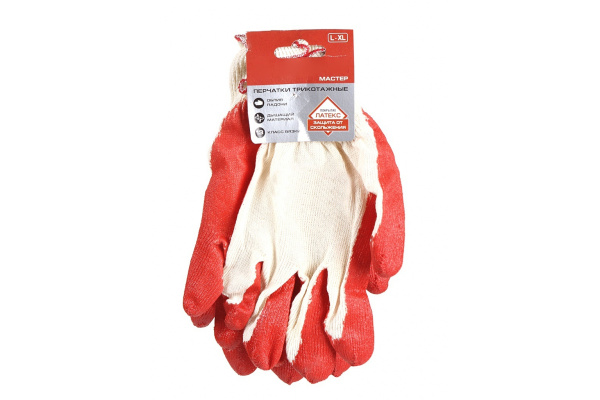 Перчатки хлопчатобумажные с покрытием из латекса (размер S-M) "Мастер" Зубр 11458-S
