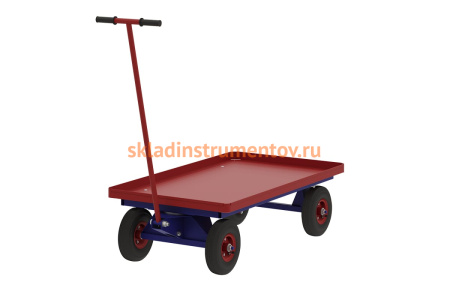 Тележка RUSKLAD платформенная, с поворотной осью ТПО 7 (800x1400x50) с литыми колёсами Тележка RUSKLAD платформенная, с поворотной осью ТПО 7 (800x1400x50) с литыми колёсами