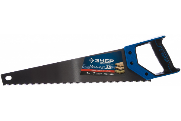 Ножовка универсальная пила Зубр "МОЛНИЯ-3D" 450мм, 7TPI, 3D зуб, 15077-45_z01