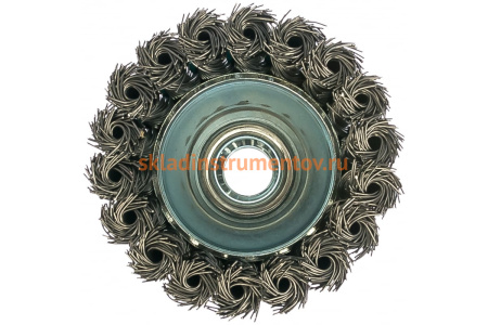 Щетка чашечная со жгутовой стальной проволокой Мастер 023 (80 мм М14) Профоснастка 20102003