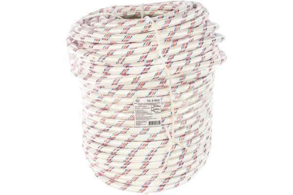 Фал РемоКолор плетеный полипр., D12мм, L 100м, 24-прядный, 1000кгс 51-2-012