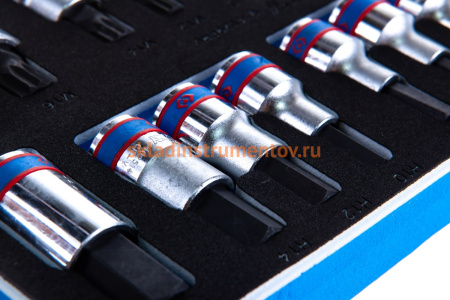 Набор торцевых насадок HEX и SPLINE (ложемент, 19 предметов) KING TONY 9-4129PRV