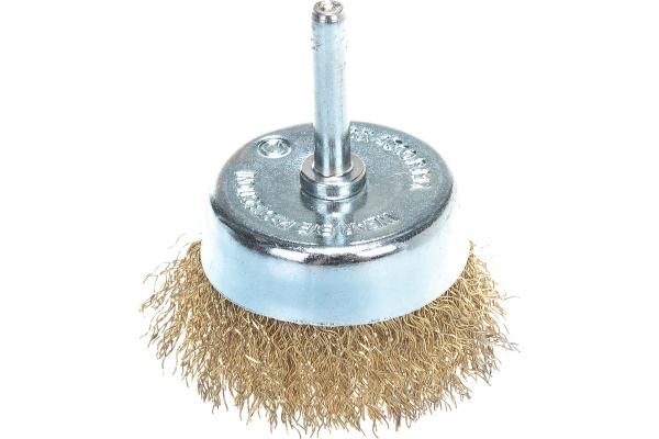 Кордщетка чашеобразная латунная для дрели 63 мм, в блистере ROCKFORCE RF-BCR025