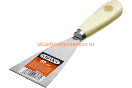 Шпатель стальной c деревянной ручкой, 60 мм MIRAX 1000-060_z01