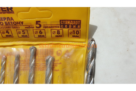 Набор сверл по бетону Стандарт (5 шт; 4-10 мм) Biber 80505 тов-041940