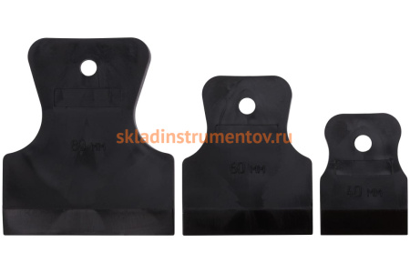 Набор резиновых шпателей КЕДР черные, 3шт, 40-60-80мм 139-0005 134981