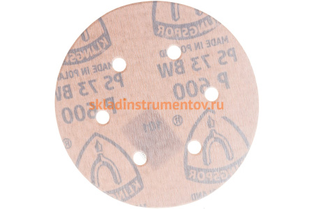 Круг шлифовальный на липучке для обработки красок, лаков и шпаклевок (150 мм; Р600; 6 отверстий) KLINGSPOR 301230