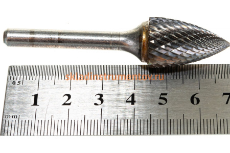 Бор-фреза форма G парабола с заостренной головой (16x25 мм; хвостовик 6 мм) D.BOR 9F-16160K02D