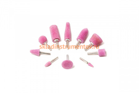 Набор камней абразивных в блистере (10 шт; хвостовик 6 мм) ROCKFORCE RF-GSK010