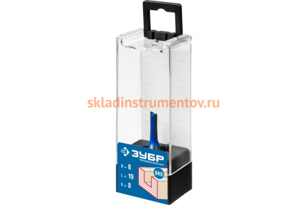 Фреза пазовая прямая ПРОФЕССИОНАЛ (8х19х54 мм; хвостовик 8 мм) Зубр 28753-8-19