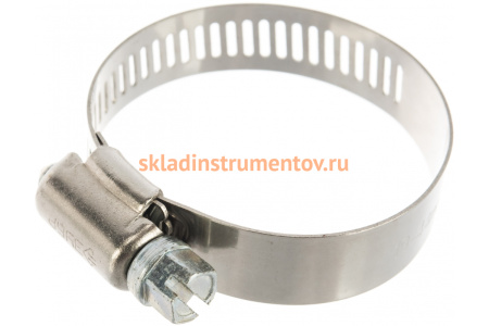 Хомуты Зубр ЭКСПЕРТ нержавеющая сталь, просечная лента 12 мм, 19-44 мм, 4 шт 37815-019-44-4