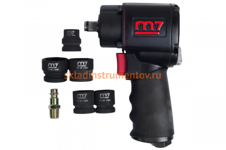 Пневматический ударный гайковерт с комплектом головок MIGHTY SEVEN NC-4610AN