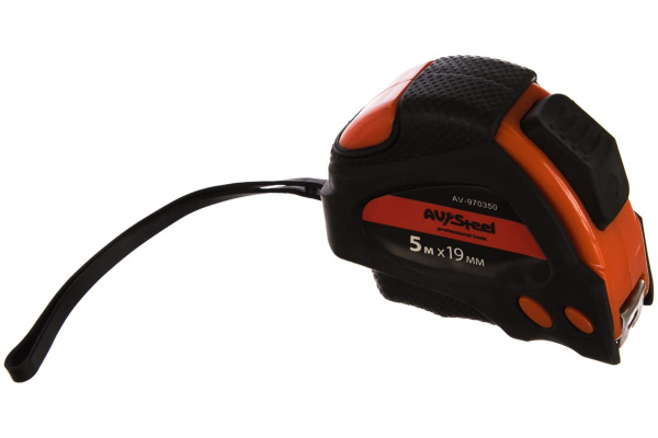 Рулетка, обрезиненный корпус 5мх19мм с автостопом AV Steel AV-970350