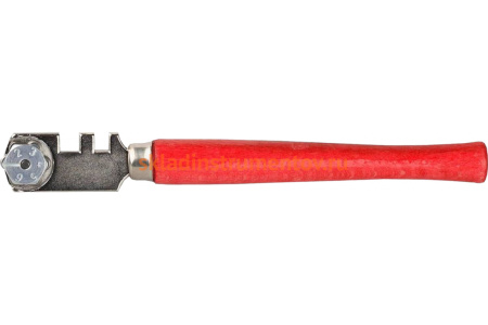 Роликовый стеклорез Зубр Jobo 6 режущих элементов с деревянной ручкой 3365