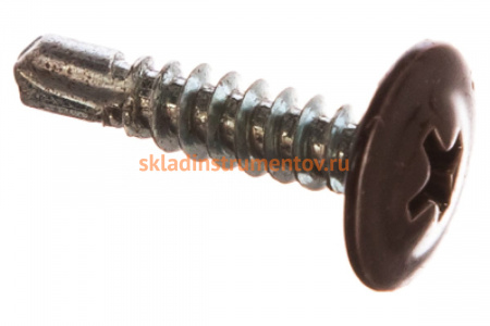 Саморезы с прессшайбой и сверлом по листовому металлу до 2мм Зубр RAL-8017 PH2 4,2х19мм 450шт 300211-42-019-8017