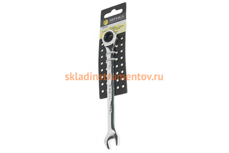 Комбинированный трещоточный ключ 18мм на держателе ЭВРИКА ER-21118H