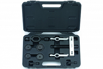 Съемник подшипников, двухлапый прямой, с оправками для их запрессовки, 16 предметов FORCE 666A01