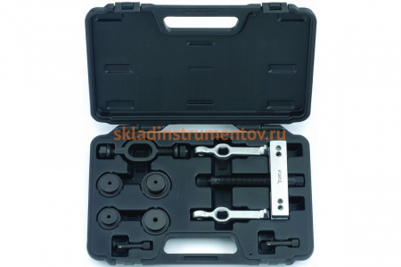 Съемник подшипников, двухлапый прямой, с оправками для их запрессовки, 16 предметов FORCE 666A01