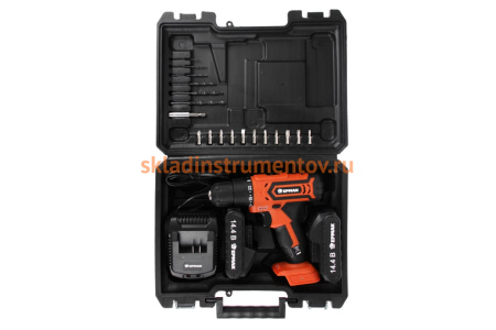 Аккумуляторная дрель-шуруповерт ЕРМАК ДША-14.4-2 646-324