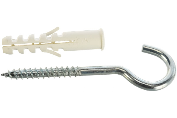 Распорный дюбель Зубр МАСТЕР тип ЕВРО с шурупом-полукольцом, 10х50 / 6х90 мм, 4 шт 30686-10-50