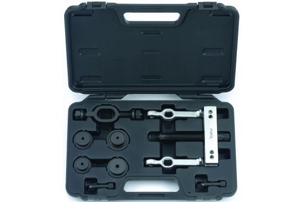 Съемник подшипников, двухлапый прямой, с оправками для их запрессовки, 16 предметов FORCE 666A01