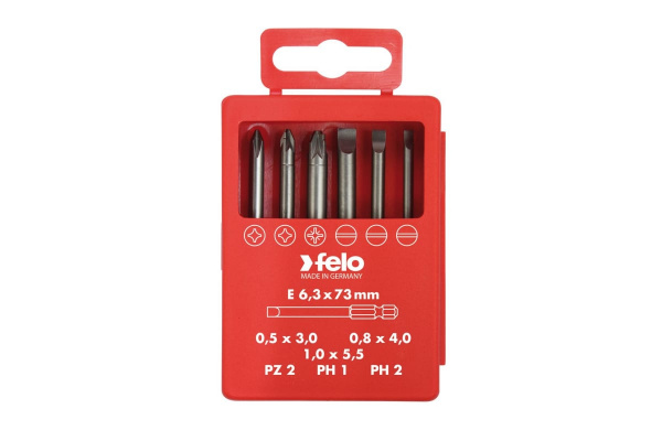 Набор бит SL/PZ/PH Industrial  73 мм в кейсе, 6 шт. Felo 03092716