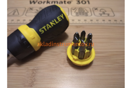 Реверсивная отвертка Stubby Multibit Stanley 0-66-358