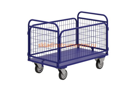 Тележка RUSKLAD платформенная с сетчатыми бортами и складными ручками  ТСРС 3 (600х1000) d160мм Тележка RUSKLAD платформенная с сетчатыми бортами и складными ручками  ТСРС 3 (600х1000) d160мм