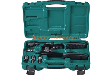 Комбинированный двуручный заклепочник Kraftool Combo2-M10 в кейсе 31181, резьбовые М5-М10, 31181 Комбинированный двуручный заклепочник Kraftool Combo2-M10 в кейсе 31181, резьбовые М5-М10, 31181