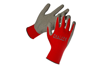 Перчатки СПЕЦ красные, нейлон, покрытие частичное латекс, р.9 31024016-9