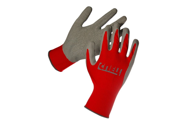 Перчатки СПЕЦ красные, нейлон, покрытие частичное латекс, р.9 31024016-9