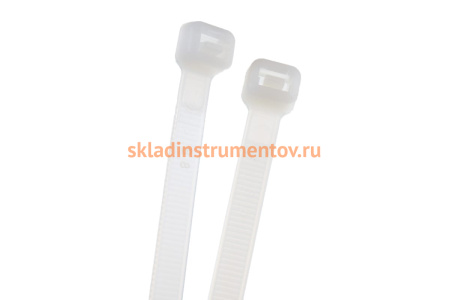 Нейлоновые хомуты Зубр белые, 7.6x250 мм, 100 шт. 309010-76-250